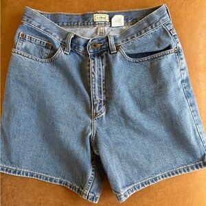 LL Bean High Rise Denim Shorts 100% Cotton Made in Mexico Classic